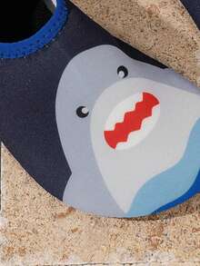 儿童/幼儿卡通印花速干沙滩/水鞋，软底夏季游泳冲浪鞋 - 藏蓝色 - 查看 7