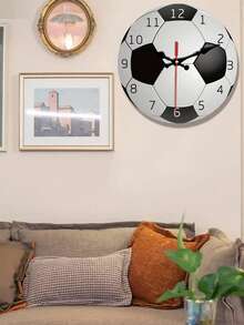 Silent Soccer Ball Wall Clock - Battery-Powered, Round Wooden Clock For Bedroom, Living Room, Study & School Decor ,Home Decor Living Room,Living Room Decor,Wall Decor,Home Decor,Room Decor,Wall Art,Room Decor Bedroom,Garden Decor,Kitchen Decor,Digital Clock,Clock For Wall,Clocks Living Room,Large Wall Clock,Ornaments Home,Halloween, Christmas, Thanksgiving, New Year Gift - Multicolor - View 4
