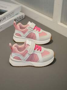 1 Pair Kids Casual Sports Shoes, Girls' Fashion Comfortable Athletic Sneakers, Boys' Running Shoes, Anti-Slip Soft Sole Toddler Runners, Baby First Walking Shoes - Pink - View 5