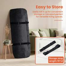 8" Futon Mattress Full Size, Futons Sofa Bed Sleeper Couch Bed, Roll Up Mattress With Shredded Foam & 2 Straps For Storage, Futon Floor Mattress For Living Room, Corduroy (Frame Not Included) - màu đen - Xem 4