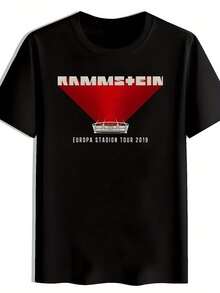Camiseta gráfica vintage de banda de rock para hombres - Camiseta negra de manga corta con cuello redondo y letras retro; Diseño de gira en estadio. Poliéster transpirable para conciertos de verano. Festivales. Playa; Ropa Casual. Camisetas de banda de rock. Ropa de festival. Camisa de Tela Duradera - Negro - Ver 7