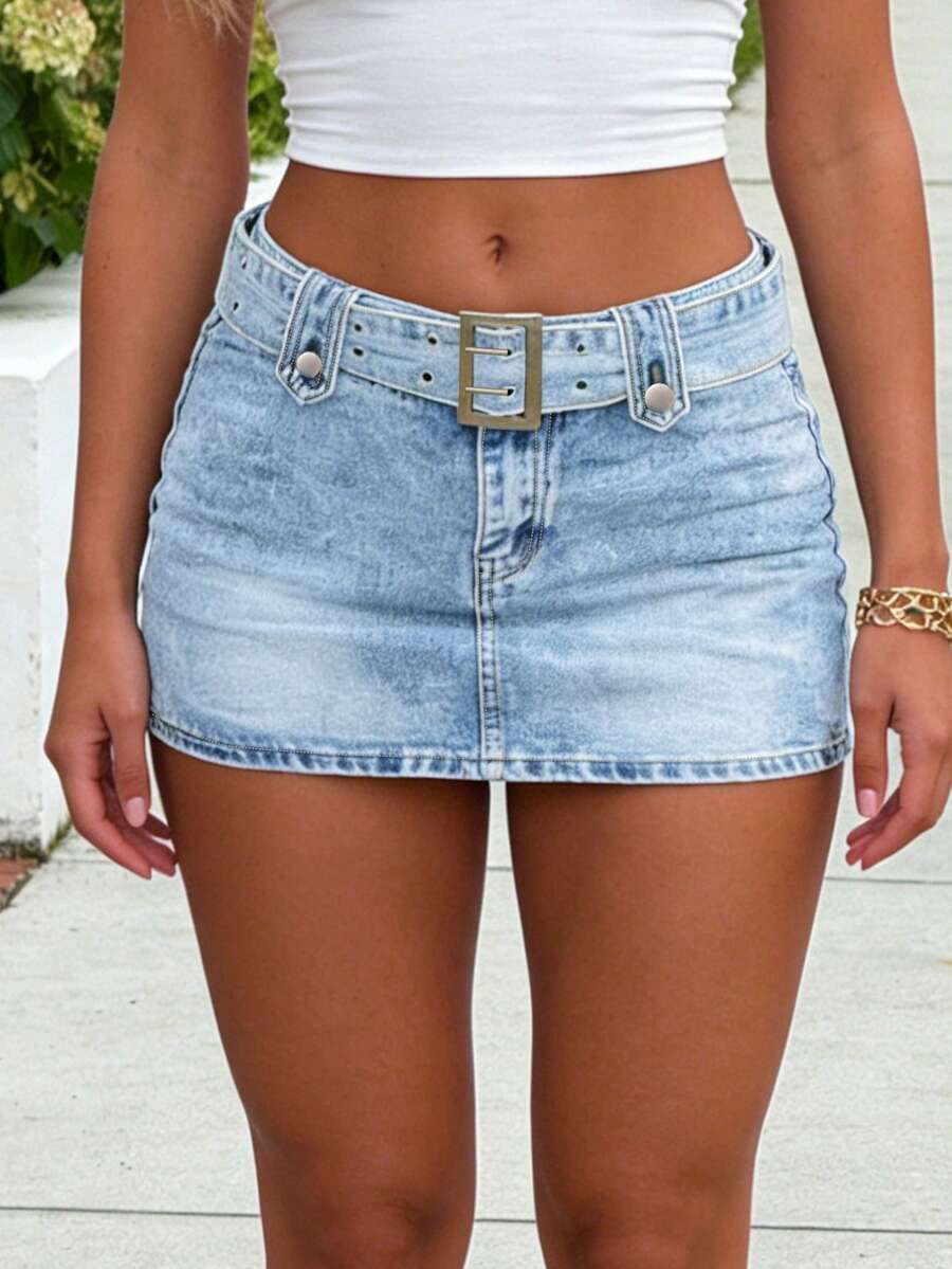 Minimalist Fashion Casual Resort Pocket Cherry Embroidered Print Women's Pocket Jeans Trousers; - Light Wash - View 1