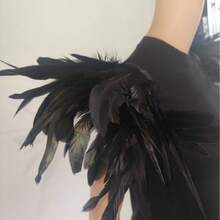 Gothic Style Long Feather Shawl, Costume Accessory For Masquerade, Festivals, Cosplay - Multicolor - View 7