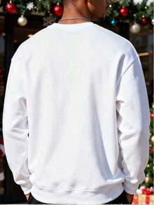 2026 Long Sleeve Tops WomenGingerbread Man In Mug Sweatshirt, Men's Christmas Holiday Sweater, Merry & Bright Festive Pullover, Gift For Christmas Enthusiasts, Winter Seasonal Fashion TopLoose And Comfortablesudaderas Para Mujer Parke Sweatshirt - 白色 - 查看 3