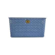 Pack 2 Canastas Con Tapa Estilo Rattan Multiusos - Azul - Ver 7