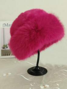 Elegant Women's Faux Fur Winter Hat, Luxurious Thickened Mongolian Style Outdoor Warm Hat - Comfortable Fluffy Ear Protection Design, Lightweight Elastic, Perfect Gift For Family And Friends In Christmas And New Year - Multicolor - View 13