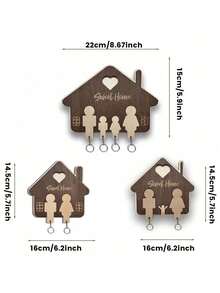 1pc Super Idol "Sweet Home" Wooden Wall Decor, With Detachable Keychain And Keyring, 3 Unique Designs Available. Fashionable, Modern, Customizable, Personalized, Unique, Ideal Gift, Multifunctional, , Decorative, Reusable, Exquisite, Stylish, High-Quality, Colorful, Contemporary, Customized, Personalized, Unique, Boyfriend, Dad, Girlfriend, Mom, Family, Friends, Tea Room, Home, Garden, Office, Home Decor - Multicolor - View 9