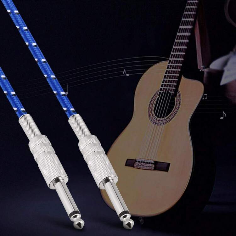 de guitarra de audio de 6,35 mm Mono Jack 1/4 TS para guitarra, guitarra eléctrica, ukelele(1 meter) - 1 metro - Añade 4