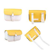 Motorcycle/Bicycle Handlebar Bag, One-Piece Installation, Convenient For Carrying Small Items, Multiple Colors Available, Square-Shaped, PU Material