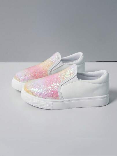 儿童休闲套脚渐变彩色亮片校园百搭时尚运动鞋