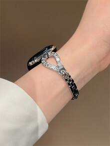 Chic Apple-Inspired Diamond Bracelet Watch Band With Freely Adjustable Sizing | Sleek Design, Compatible With Apple Watch Ultra/SE/Series 11/10/9/8/7/6/5/4/3/2/1 | Fits 38mm 40mm 41mm 42mm 44mm 45mm 46mm 49mm - 42/44/45/49mm (s10) 46mm - View 4