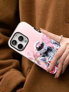 Estuche para teléfono con patrón floral de campeón de carreras Compatible con estuches para teléfonos   17  16 Pro Max  15 Pro Max  13 y  12 Hecho de material TPU a prueba de caídas, resistente al desgaste y cómodo de sostener Un gran regalo para familiares, amigos, seres queridos, novios / novias y para Navidad y Año Nuevo - Blanco - Ver 1