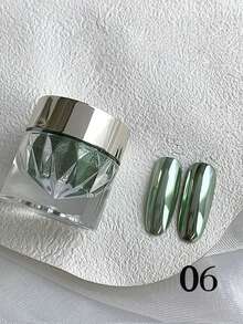 1/5/6/8/14/28 件装 24 色镜面彩虹粉，包含 4 个硅胶粉扑，金色、绿色、粉色、银色镜面粉套装，全息闪光金属电镀美甲用品，情人节美甲用品 - 彩色 - 查看 38