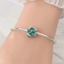 Mặt dây chuyền hình bùa hộ mệnh đá quý xanh hoạt hình mạ bạc bán chạy nhất, phù hợp để tự làm vòng tay, món quà trang sức thời trang dành cho nữ nhân dịp sinh nhật. - Nhiều màu - Xem 6