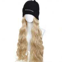 Heat-Resistant Synthetic Long Wave Hairpiece With Elastic Knit – Versatile Straight & Curly Style - 黑帽1b - 查看 3