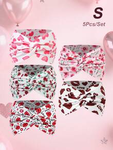 Băng đô bản rộng in hình hoa hồng và trái tim dành cho nữ, thích hợp làm quà tặng ngày Valentine (1 cái/3 cái/5 cái), phụ kiện tóc thời trang đa năng. - Nhiều màu - Xem 25