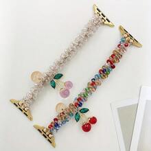 1pc Women's Leather Rope Hanging Strap, Stainless Steel Watch Band Compatible With 38/40/41/42/44/45/49mm Ultra/SE/8/7/6/5/4/3/2/1 - Multicolor - View 8