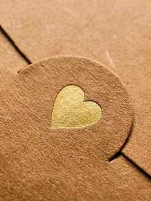 10个/包迷你贺卡信封，烫金心形设计信封，彩色小信封，珠光信封配金色烫金心形，哑光信封配心形封口，适用于婚礼、订婚、情人节、圣诞节、生日等场合 - 10.5*7CM - 查看 5