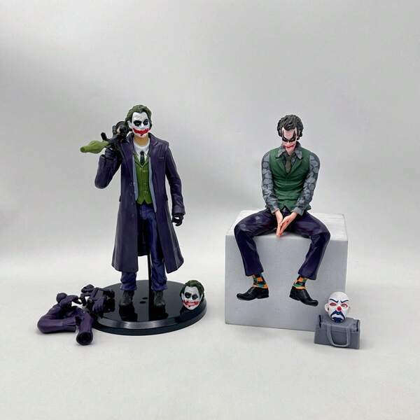 1Pc Joker Standing Figurine & Sitting Masked Joker Car Decor Ornament |   Exquisite Hand - Painted Craft, Ideal For Desktop & Car Decoration |   Niche Collectible For Movie Fans