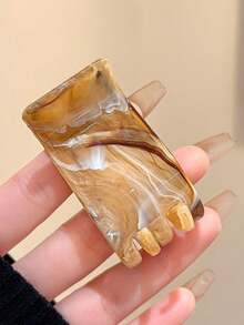 1pc/4pcs Marble Pattern Bohemian ABS Plastic Hair Clips, 2026 New Arrival Marble Hair Accessories For Back To School, Vacation, Travel, Party, Birthday, Office, Beach Summer Beach Claw Clips Vacay Hair Claws - Multicolor - View 5