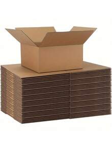 20pcs Cardboard Boxes, Large Size 13x8.5x7.5 Inches, Small Size 11x6.5x6 Inches, Corrugated Kraft Paper Mailing Boxes, Surprise Gift Packaging Boxes, Personal & Small Business Packaging, Brown - Brown - View 2