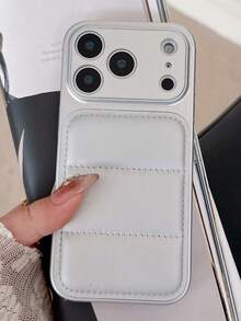 Luxury Orange Down Jacket Style Shockproof Phone Case Compatible With IPhone 17Pro Max 17Pro 17 16Pro Max 16Pro 15Pro Max 15Pro 15 14Pro Max 14Pro 13Pro Max 13Pro 14 13 Winter Camera Protection Anti-Drop Back Cover Christmas Gifts