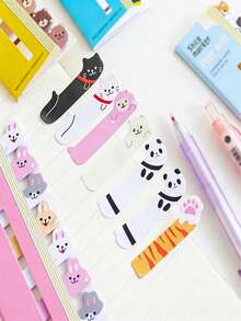 10套/包，106张/包，复古可爱卡通动物宠物便签，适用于学生信息记录和办公标记，1款返校季必备 - 彩色 - 查看 3