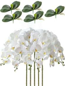 10pcs 70cm Artificial Orchid Stems, 9pcs Realistic Texture Phalaenopsis Orchid Flower Heads, Classic Style Artificial Orchid Bouquet, Decorative Silk Orchid Flowers, Suitable For Living Room Home Decor, Hotel Wedding Floral Arrangement, Chinese New Year, Valentine's Day And Mother's Day Gift For Girlfriend And Mother, Birthday And Graduation Gift - White - View 9