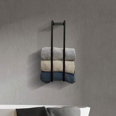 מתלה מגבות מודרני בסגנון מלון לתלייה על הקיר, עיצוב התקנה עם חור קידוח, יכול להכיל מגבות מרובות, מתאים לחדר אמבטיה, חדר כיור, אסלה, מקלחת אביזרי אמבטיה כלי אמבטיה