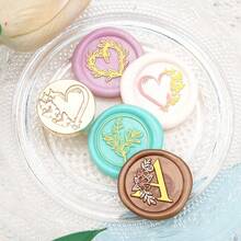 Copper Plant Pattern Wax Seal Stamp With Wooden Handle, Suitable For Wedding And Birthday Invitations, Gift Packaging - A - View 9