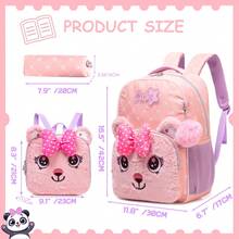 3pcs/Set Animal Pattern Girls' Backpack, Multi-Pocket Design With Crossbody Bag And Pencil Case, Suitable For Back To School - Girls' Schoolbag Set - View 10