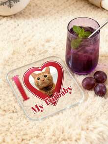 1/3/5pcs Customized Acrylic Name Photo Coasters, Drink Coasters, Personalized Coasters, Valentine's Day Gift, Birthday Gift, Drink Coasters, Personalized Coasters, Wedding Souvenirs, 9.5x9.5cm Personalized Acrylic Memorabilia, Anniversary Gift - Multicolor - View 8