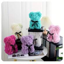 Romantic Rose Bear Artificial Rose, Perfect For Valentine's Day, Mother's Day, Anniversaries And Weddings, Ideal Home Decor Gift (Box Not Included) - Multicolor - View 8