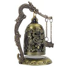 YQQ YOUTHINK Pez de Bronce Golpea el Reloj del Dragón Campana de Bloqueo de Dragón de Bronce Tallada Pequeña Vintage Adornos Coleccionables para Artes y Manualidades Decoración de Escritorio1234 - Bronce - Ver 1