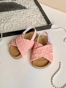 1-8 Years Old Summer Flat Baby Girl Shoes, Cute Pink Princess Style Toddler Sandals, Minimalist & Easy To Wear White Baby Sandals, Black Beach Sandals For Outings & Vacations, Soft Bottom Comfortable & Lightweight Baby Walking Shoes, Suitable For Home, Park, Social Occasions And More - Pink - View 10