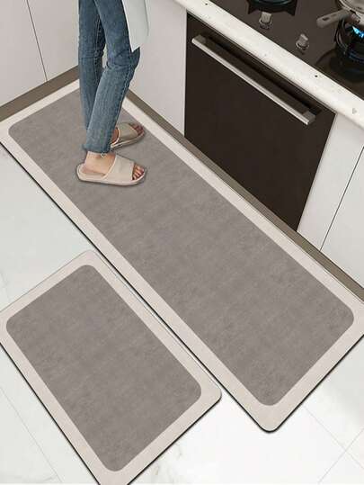 [HETT!!!] 1 st mjuk gummiköksmatta, 3,5 mm tjock köksmatta, ljusgrå lyxig minimalistisk köksmatta, stor absorberande matta, kan självskäras för att passa köksstorlek, ytmaterial, mellanlager av svamp, bottenlager av gummi, lämplig för köksmattor, köksdekor, bröllopsdekor, heminredning, badrumsmatta, entrématta, tvättstugematta, hallmatta, vardagsrumsmatta, etc.