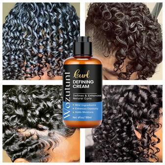 6oz/180ml Men's Curl Defining Cream - Infused With Shea Butter, Enhances Wave Curls, No-Rinse Styling Formula, Lightweight Curl Booster, Adds Elasticity And Moisture, Increases Volume, Leaves Hair Smooth And Styled, Frizz-Resistant, Long-Lasting Hold - Ideal Gift For Boyfriend, Santa, Or Birthday, Men's Styling Product