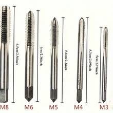 M3-M8 3mm-8mm Precision Taps, Stainless Steel Material, Chrome Plated Metal Processing And Gear Maintenance Tools