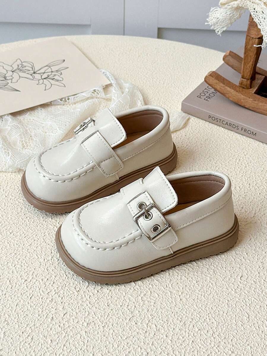 2026春季新款女童鞋,1双舒适平底鞋,可爱幼儿学步鞋,柔软耐穿透气休闲鞋,时尚户外平底鞋 - 米色 - 查看 1