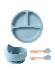 4 Buah Perlengkapan Makan Mandiri Bayi (Baby Led Weaning): Peralatan Makan, Piring, Mangkuk, Garpu, dan Sendok, dengan Nama dan Pola yang Dipersonalisasi, Hadiah Sempurna untuk Anak-anak, Set Hadiah untuk Acara Baby Shower - MultiWarna - View 12
