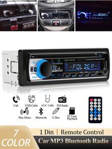 1 Din Car Radio Stereo Multimedia MP3 Player, Digital Bluetooth, FM Audio Music, USB Interface With Car AUX Input