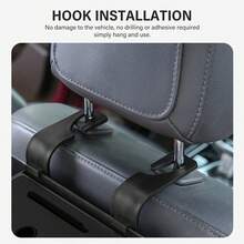 3-In-1 Car Backseat Organizer, Multifunctional Car Seat Back Storage Box, Multifunctional Car Back Seat Storage Organizer-Carstorage Bag With 2 Cup Holders, Tissue Box, Hooks - Black - View 6