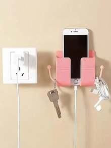 Wall-Mounted Mobile Phone Charging Rack, Adhesive Upper Layer Phone Charging Stand - Multicolor - View 5