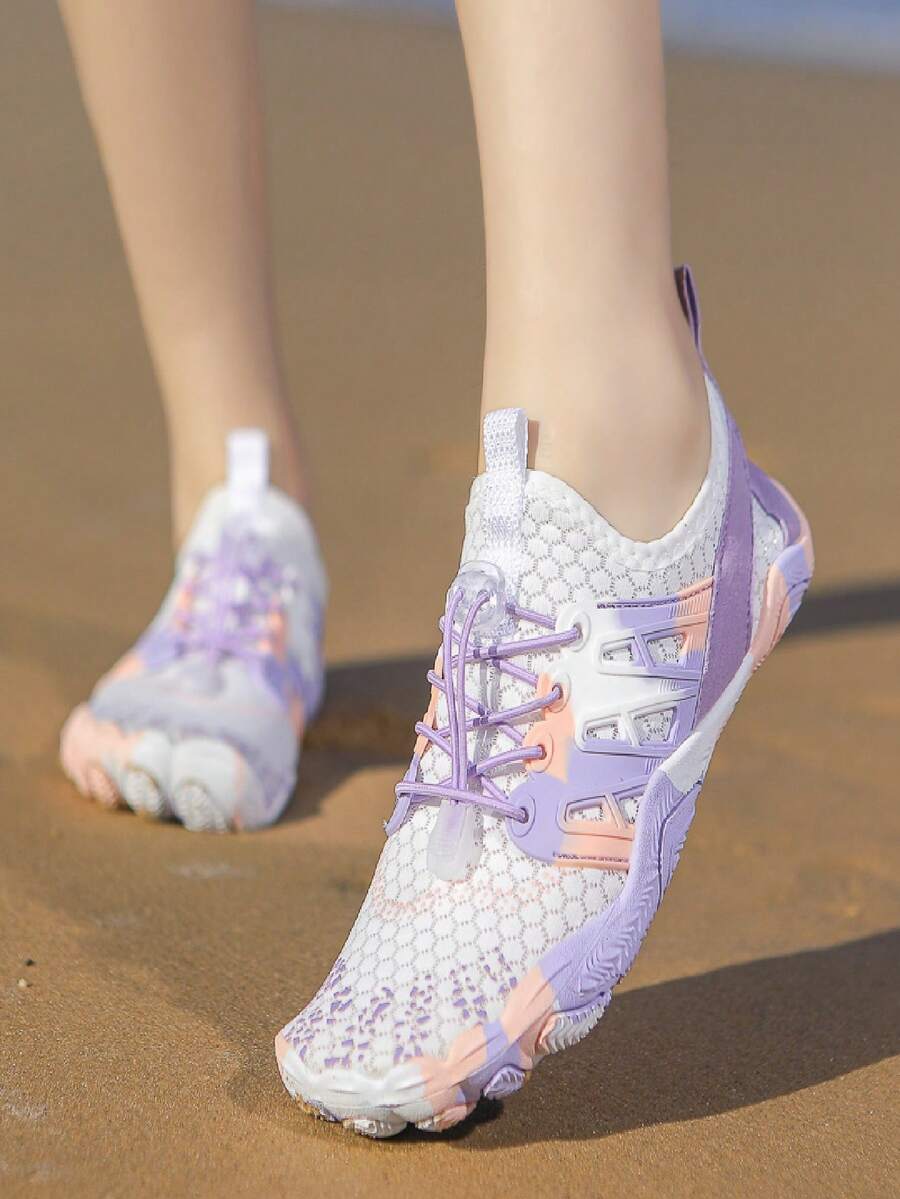 少女宽底紫色沙滩游泳舒适速干防滑轻便溪鞋/涉水鞋 - 淡紫色 - 查看 1