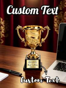 Customizable Gold Trophy - Personalized Award Medal Trophy, Gold Trophy, Sports Trophy, Sports Gift, Customized Trophy, Suitable For Award Ceremonies, Competitions, Offices, Schools And Other Occasions