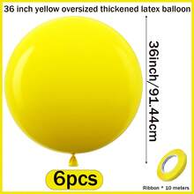 Bóng bay màu vàng kích thước 36 inch (khoảng 91,4 cm), 2/4/6/8/10 quả, bóng bay cao su dày, màu vàng mờ, bơm khí heli, thích hợp cho cô dâu, tiệc tùng, sinh nhật, trang trí chủ đề hoa hướng dương. - Màu vàng - Xem 10