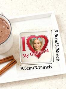 1/3/5pcs Customized Acrylic Name Photo Coasters, Drink Coasters, Personalized Coasters, Valentine's Day Gift, Birthday Gift, Drink Coasters, Personalized Coasters, Wedding Souvenirs, 9.5x9.5cm Personalized Acrylic Memorabilia, Anniversary Gift - Multicolor - View 2