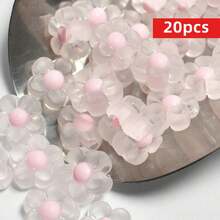 Yiwu Qiyou Accessories Co., LTD 20 Cái/gói Ngày Lễ Tình Nhân Phong Cách 12 Mm Acrylic Hạt Bên Trong Acrylic Hạt, màu Hồng Mờ Hoa Cho Vòng Tay/Vòng Cổ Làm - Hồng - Xem 1