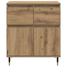 Larryhot Credenza con cassetto Rovere artigianale 60 x 35 x 70 cm,Robusto e durevole, facile da montare, la scelta ideale per l'arredamento della casa - Castano - Visualizzare 6