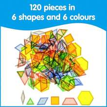 edxeducation Bloques de patron transparente Juego de 120 mini frascos Bloques de patron de plastico Clasificacion de practica patrones medicion y fracciones Juego sensorial Manipulador de matematicas para niñosDuradero y cultiva el interés de los niños - Multicolor - Ver 4